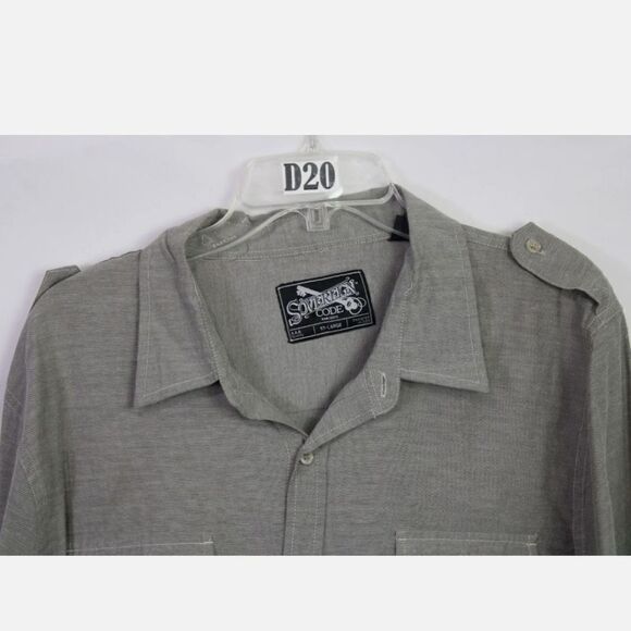 Sovereign Code XXL Mens Button Down Shirt Gray Long Sleeve - Picture 5 of 6